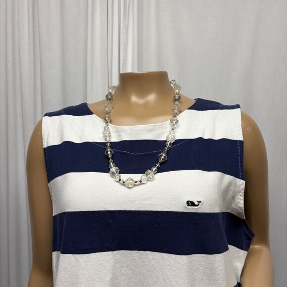 Vineyard Vines Dress Womens Sz XL Navy White Striped Sleeveless Nautical Casual - Picture 3 of 9
